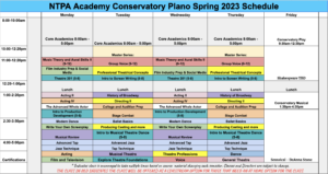 Conservatory Plano Spring 2023 Schedule