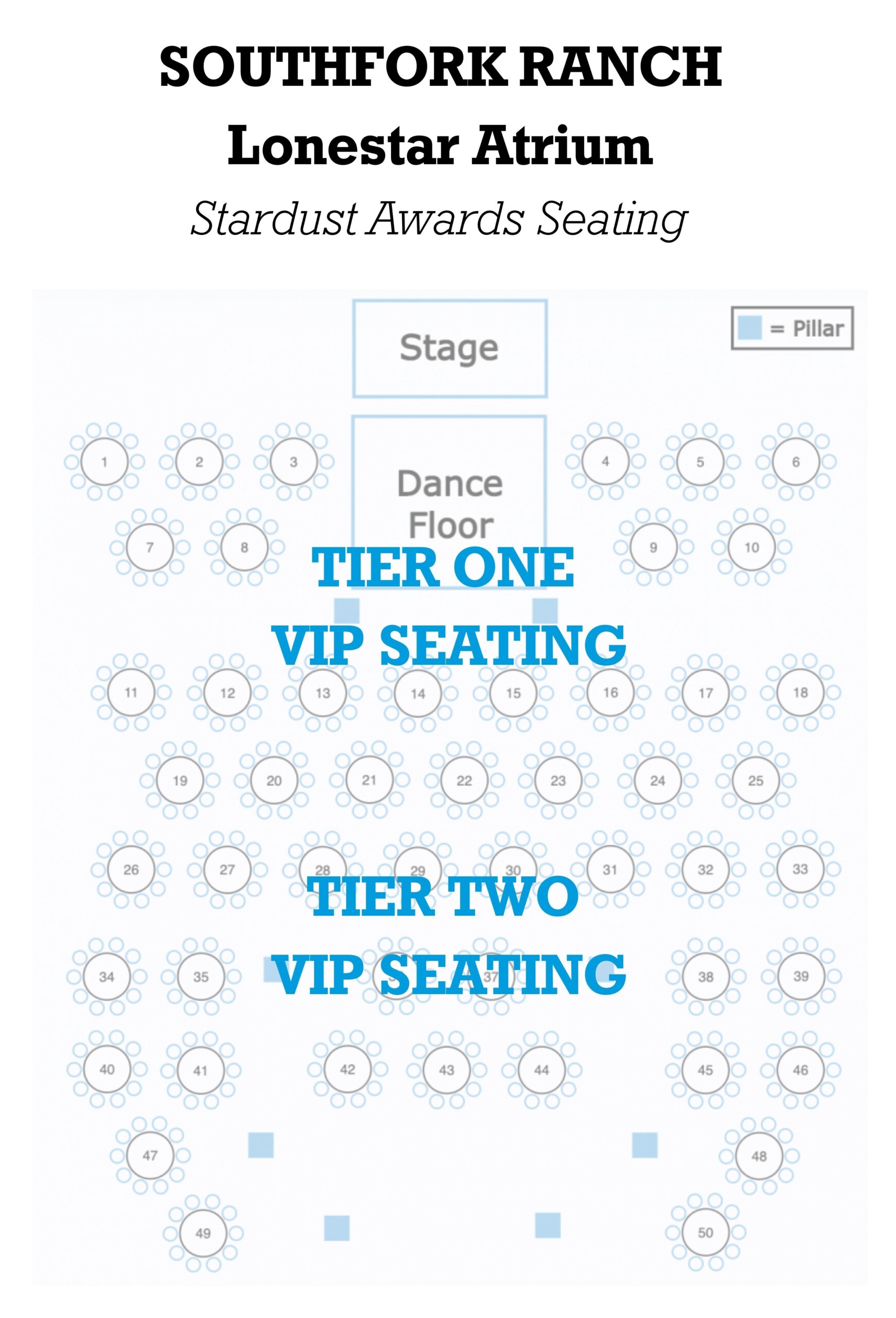 2022 Stardust Awards Seating Chart